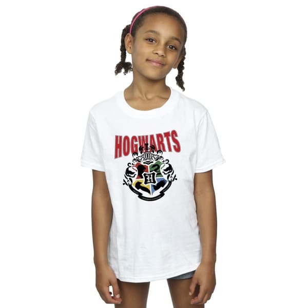 Harry Potter Girls Hogwarts Emblem Cotton T-Shirt