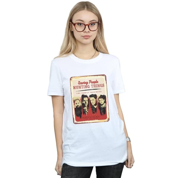 Supernatural Womens/Ladies Family Business Sign Cotton Boyfriend T-Shirt