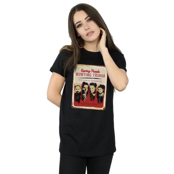 Supernatural Womens/Ladies Family Business Sign Cotton Boyfriend T-Shirt