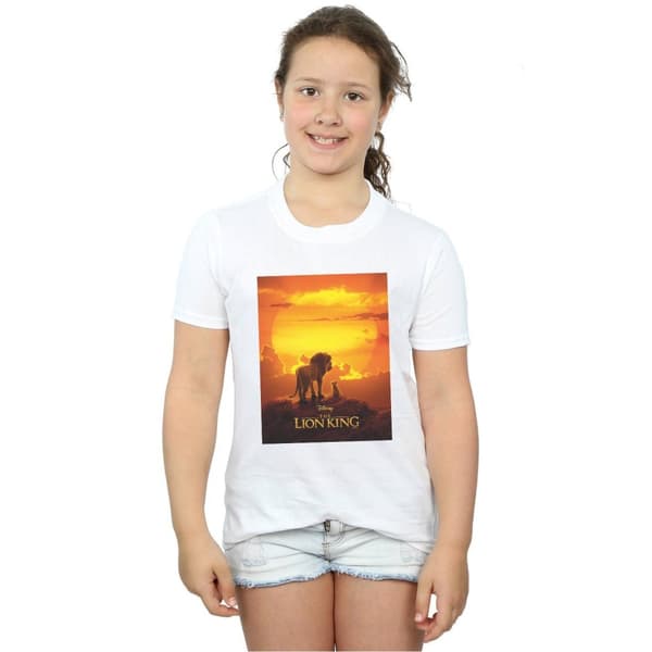 Disney T-shirt i bomull med solnedgångsaffisch från Lejonkungen-filmen