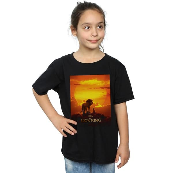 Disney T-shirt i bomull med solnedgångsaffisch från Lejonkungen-filmen