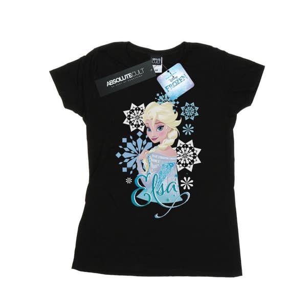Disney Dam/Tjej Frozen Elsa Snöflingor Bomulls-T-shirt