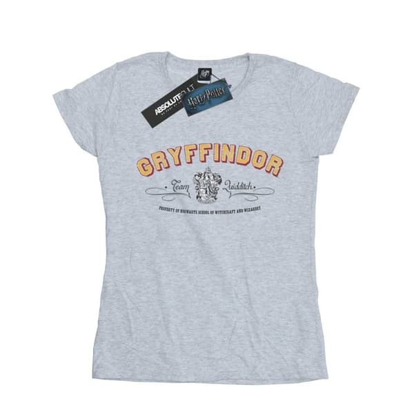 Harry Potter Dam/Tjej Gryffindor Team Quidditch Bomulls-T-shirt Sports Grey M