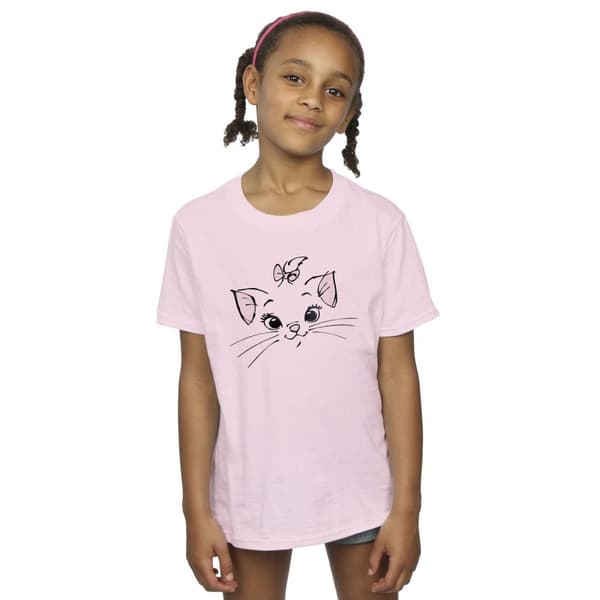 Disney Girls Classics Marie Face T-shirt med ficka i bomull