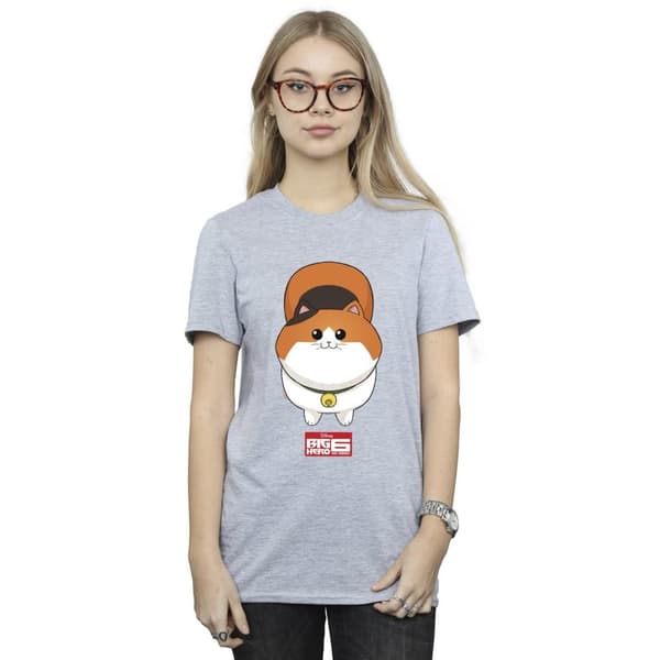 Disney Dam/kvinnor Big Hero 6 Baymax Kitten Face Boyfriend T-shirt i bomull