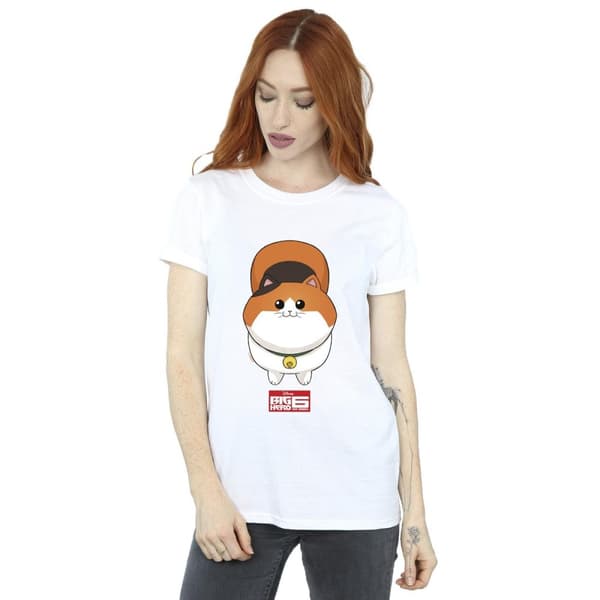 Disney Dam/kvinnor Big Hero 6 Baymax Kitten Face Boyfriend T-shirt i bomull