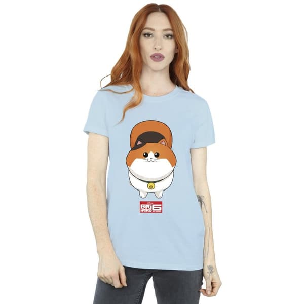 Disney Dam/kvinnor Big Hero 6 Baymax Kitten Face Boyfriend T-shirt i bomull