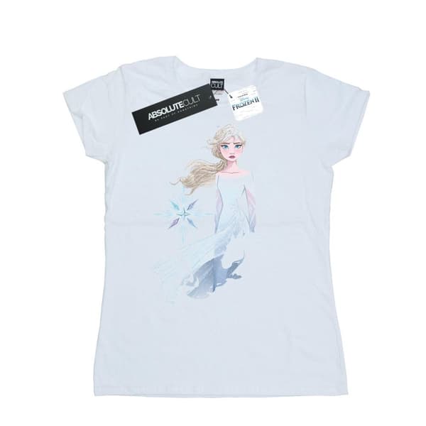 Disney Dam/Tjej Frozen 2 Elsa Nokk Silhouette Bomulls-T-shirt White S