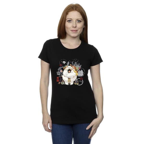 Disney Womens/Ladies Big Hero 6 Baymax Group Hug Cotton T-Shirt