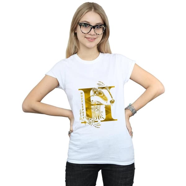 Harry Potter Womens/Ladies Hufflepuff Badger Cotton T-Shirt