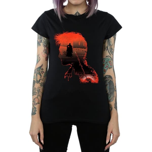 Harry Potter T-shirt i bomull med stridssilhuett för damer/damer