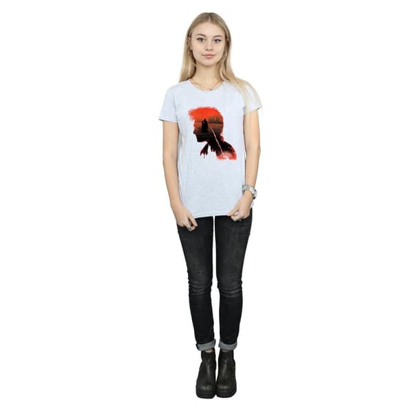 Harry Potter T-shirt i bomull med stridssilhuett för damer/damer