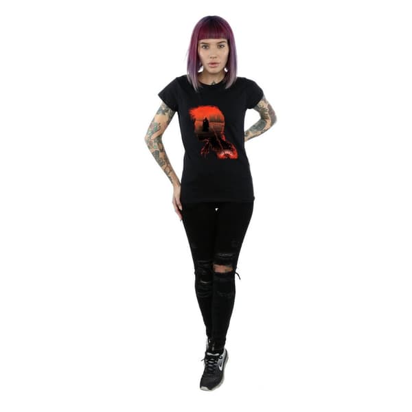 Harry Potter T-shirt i bomull med stridssilhuett för damer/damer
