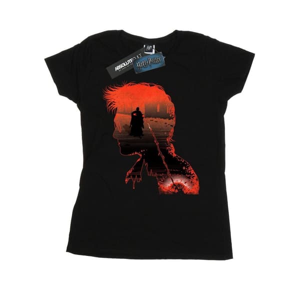 Harry Potter T-shirt i bomull med stridssilhuett för damer/damer