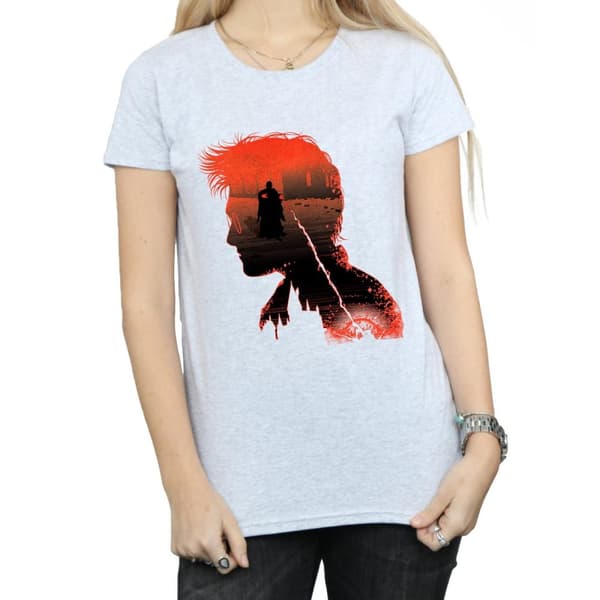 Harry Potter T-shirt i bomull med stridssilhuett för damer/damer