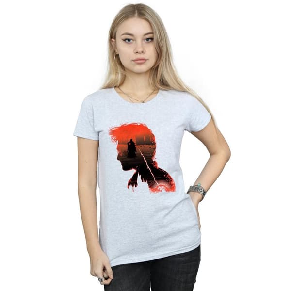 Harry Potter T-shirt i bomull med stridssilhuett för damer/damer