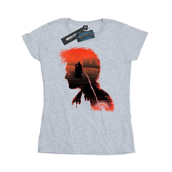Harry Potter T-shirt i bomull med stridssilhuett för damer/damer