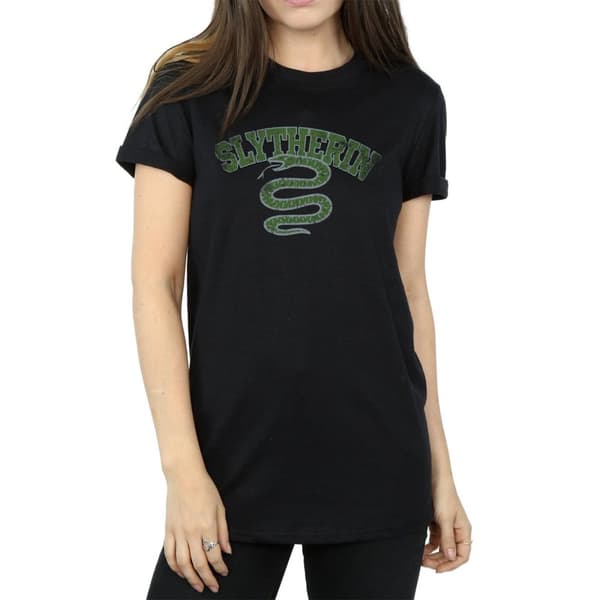 Harry Potter Womens/Ladies Slytherin Sport Emblem Cotton Boyfriend T-Shirt