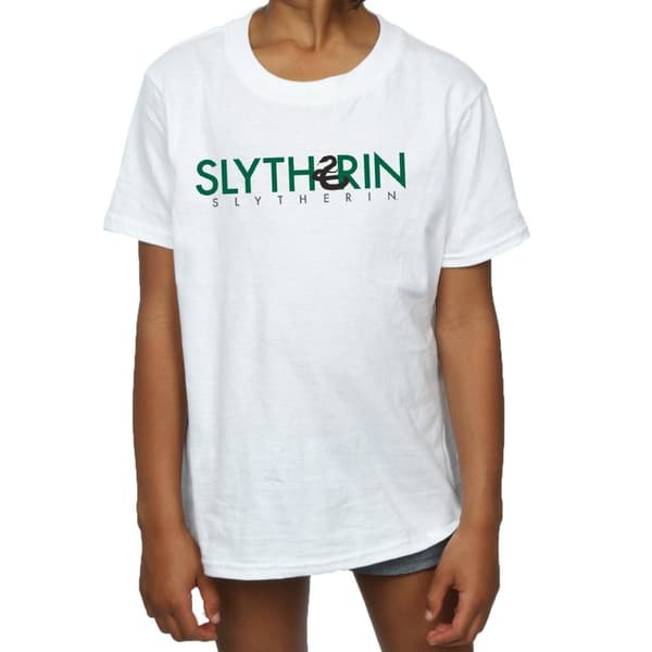 Harry Potter T-shirt i bomull med Slytherin-text för flickor
