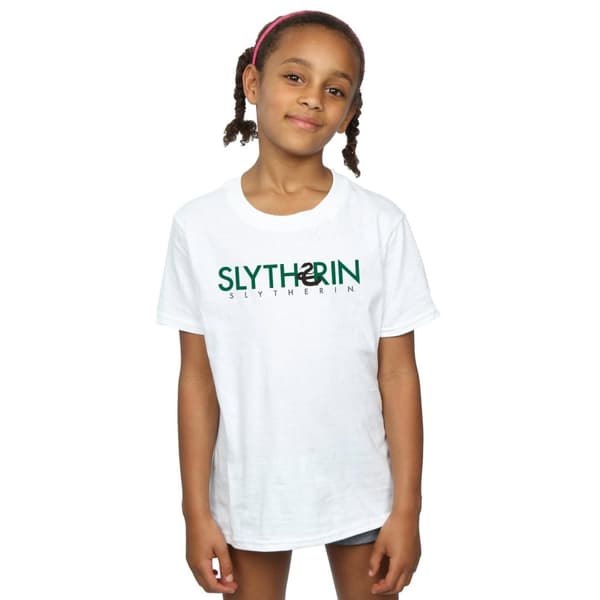 Harry Potter T-shirt i bomull med Slytherin-text för flickor