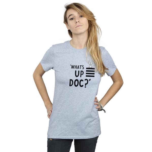 Looney Tunes Womens/Ladies Bugs Bunny What´s Up Doc Stripes Cotton Boyfriend T-Shirt