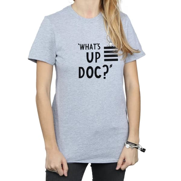 Looney Tunes Womens/Ladies Bugs Bunny What´s Up Doc Stripes Cotton Boyfriend T-Shirt