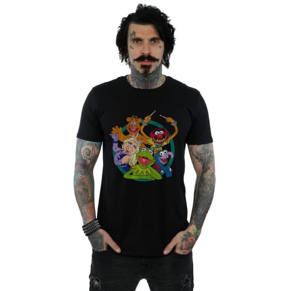 Disney Mens The Muppets Group Circle T-Shirt