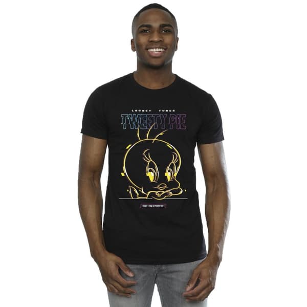Looney Tunes Mens Tweety Glitch T-Shirt