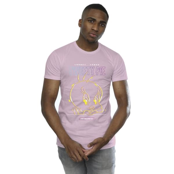 Looney Tunes Mens Tweety Glitch T-Shirt