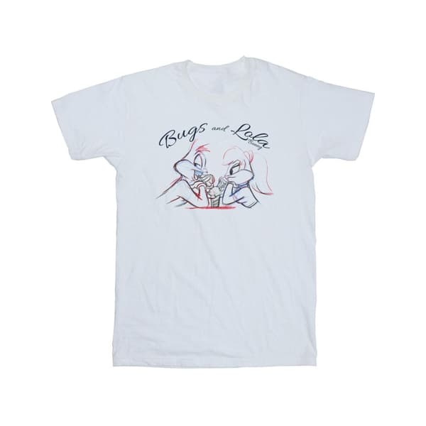 Looney Tunes Mens Bugs And Lola Sketch T-Shirt