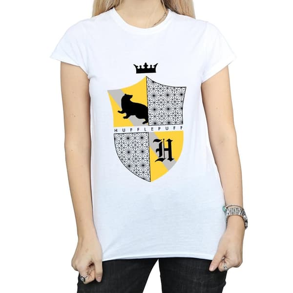 Harry Potter Womens/Ladies Hufflepuff Shield Cotton T-Shirt