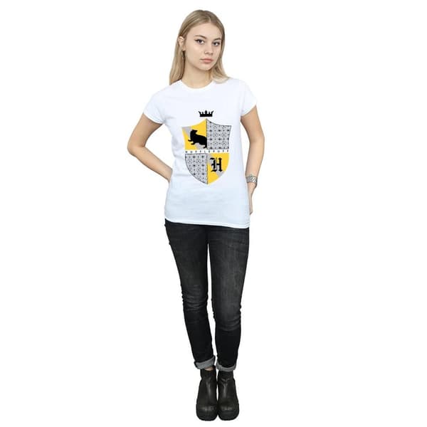Harry Potter Womens/Ladies Hufflepuff Shield Cotton T-Shirt
