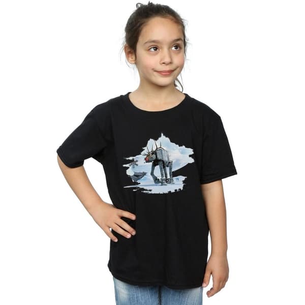Star Wars Julig t-shirt i bomull med AT-AT-ren för flickor