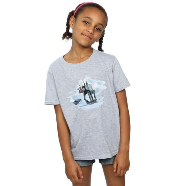 Star Wars Julig t-shirt i bomull med AT-AT-ren för flickor