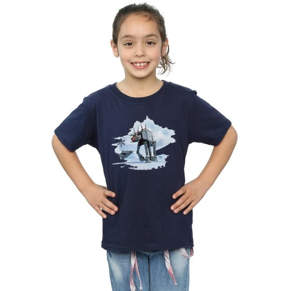 Star Wars Julig t-shirt i bomull med AT-AT-ren för flickor