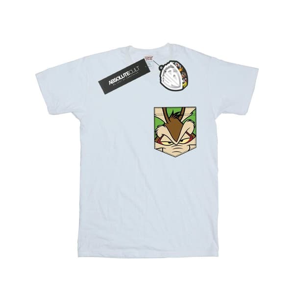 Looney Tunes Boys Wile E Coyote Face Faux Pocket T-Shirt