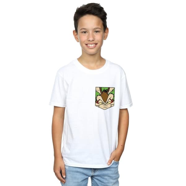 Looney Tunes Boys Wile E Coyote Face Faux Pocket T-Shirt