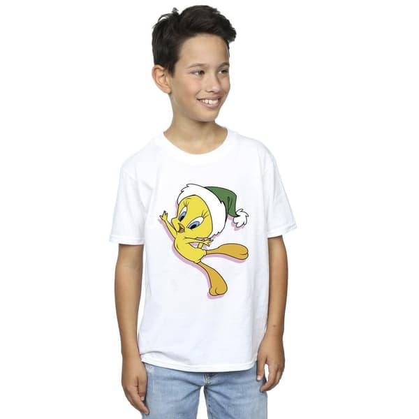 Looney Tunes Boys Tweety Christmas Hat T-Shirt