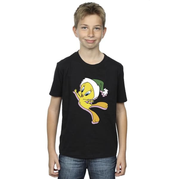 Looney Tunes Boys Tweety Christmas Hat T-Shirt