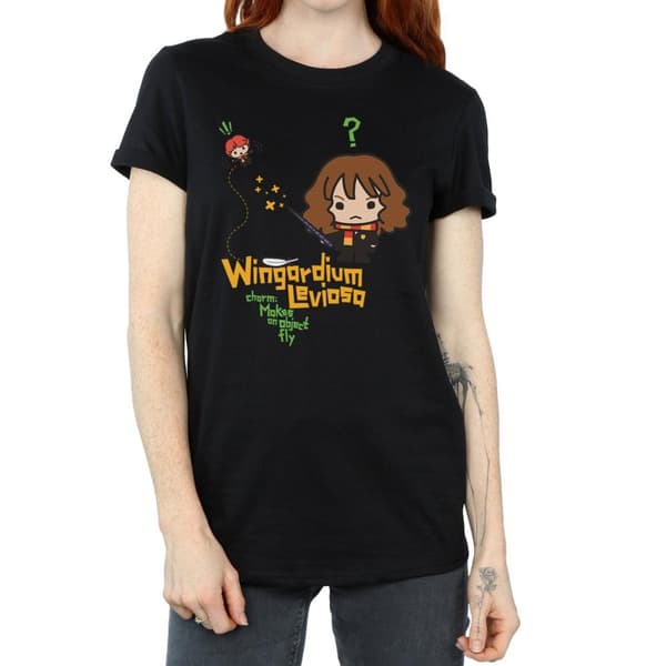 Harry Potter Womens/Ladies Hermione Granger Wingardium Leviosa Junior Cotton Boyfriend T-Shirt