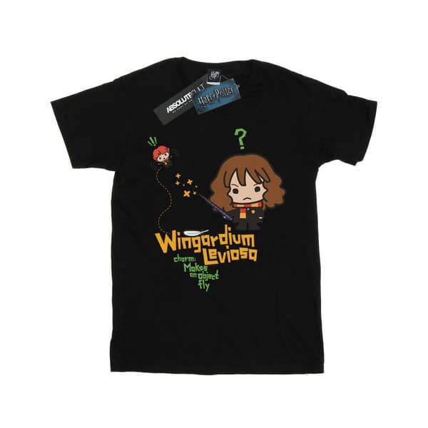Harry Potter Womens/Ladies Hermione Granger Wingardium Leviosa Junior Cotton Boyfriend T-Shirt Black S