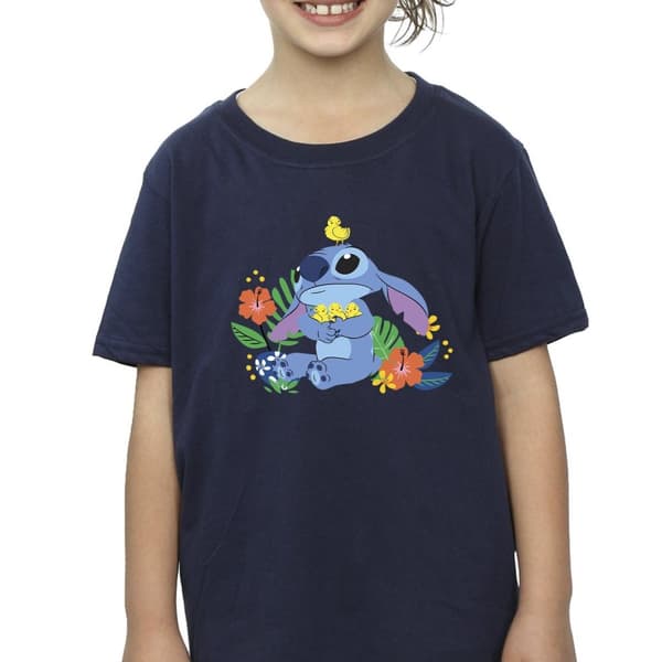 Disney Girls Lilo & Stitch Birds Cotton T-Shirt