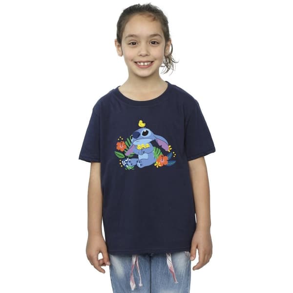 Disney Girls Lilo & Stitch Birds Cotton T-Shirt