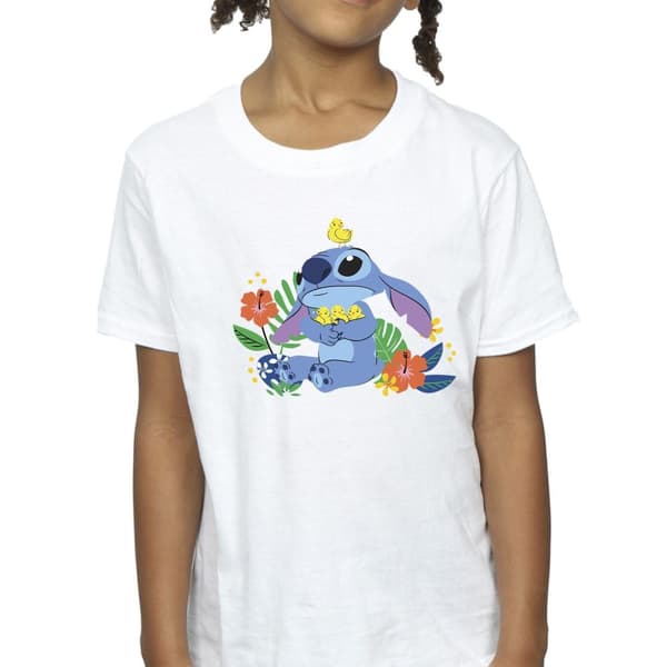 Disney Girls Lilo & Stitch Birds Cotton T-Shirt