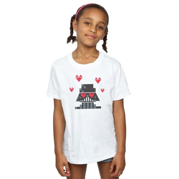 Star Wars Girls Valentines Vader In Love Cotton T-Shirt