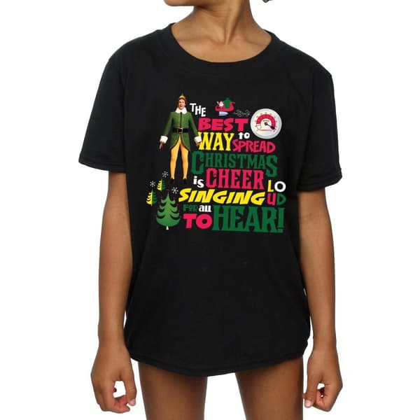 Elf Girls Christmas Cheer Cotton T-Shirt