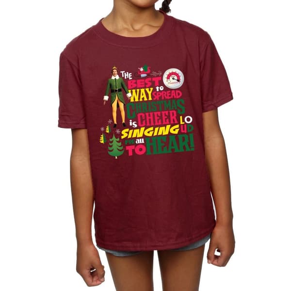 Elf Girls Christmas Cheer Cotton T-Shirt
