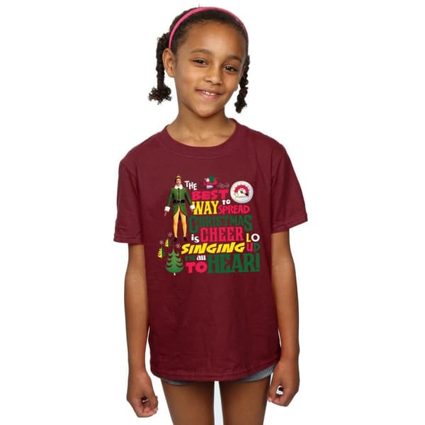 Elf Girls Christmas Cheer Cotton T-Shirt