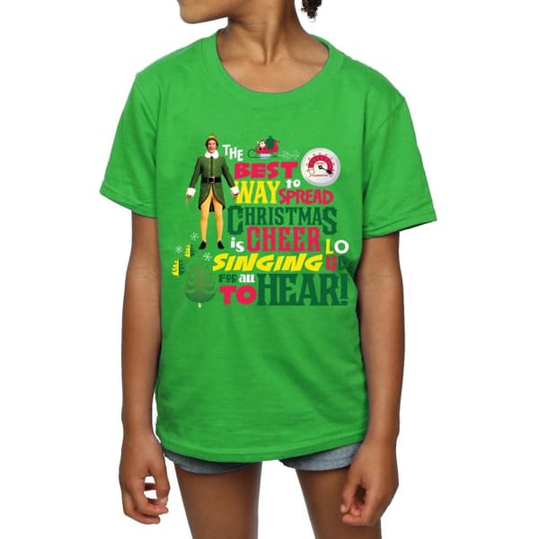 Elf Girls Christmas Cheer Cotton T-Shirt