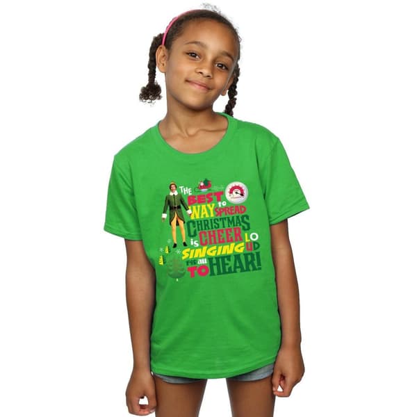 Elf Girls Christmas Cheer Cotton T-Shirt